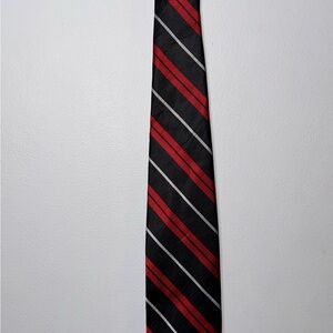 Classic Red and Black Striped Tie